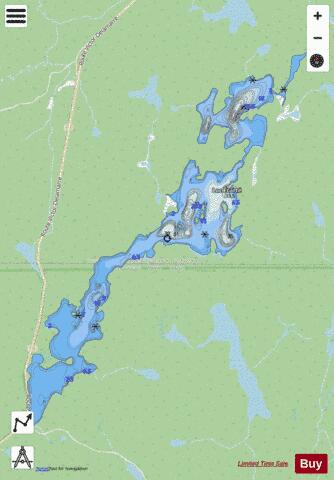 Ecarte, Lac depth contour Map - i-Boating App - Streets