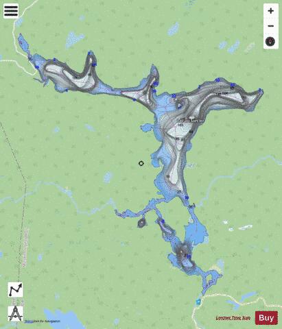Sorcier, Lac au depth contour Map - i-Boating App - Streets