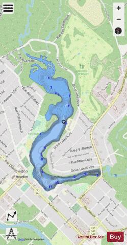 Rawdon, Lac depth contour Map - i-Boating App - Streets