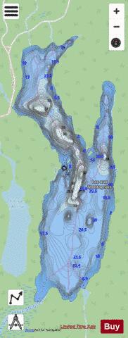 Montagnais, Lac aux depth contour Map - i-Boating App - Streets