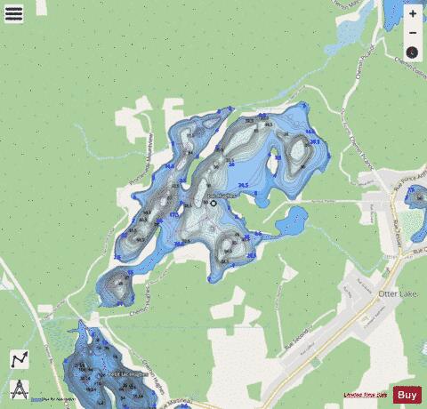 Hughes, Lac depth contour Map - i-Boating App - Streets