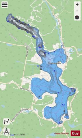 Quenouille, Lac depth contour Map - i-Boating App - Streets