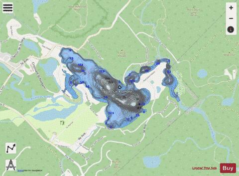 Raymond, Lac depth contour Map - i-Boating App - Streets