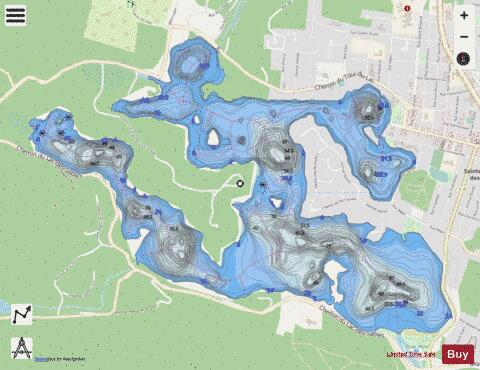 Sables, Lac des depth contour Map - i-Boating App - Streets