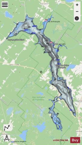 Saint-Francois, Grand lac depth contour Map - i-Boating App - Streets