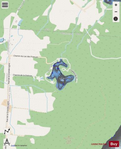 Francais, Lac des depth contour Map - i-Boating App - Streets