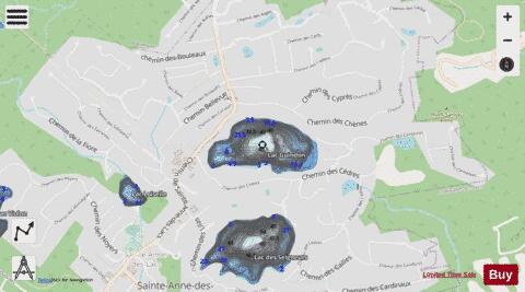 Guindon, Lac depth contour Map - i-Boating App - Streets