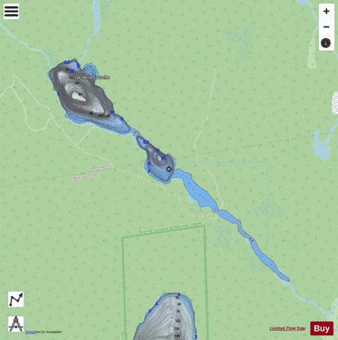 Fourche, Lac de la depth contour Map - i-Boating App - Streets