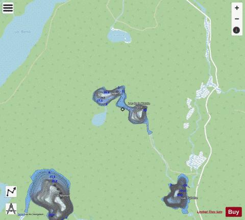 Haute Terre, Lac de la depth contour Map - i-Boating App - Streets