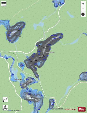 Sables, Lac aux depth contour Map - i-Boating App - Streets