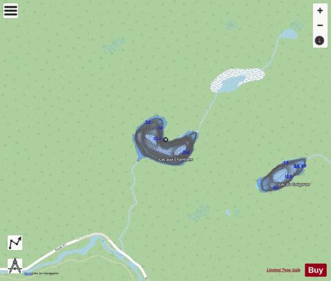Chantiers, Lac aux depth contour Map - i-Boating App - Streets
