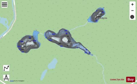 Jones, Lac depth contour Map - i-Boating App - Streets