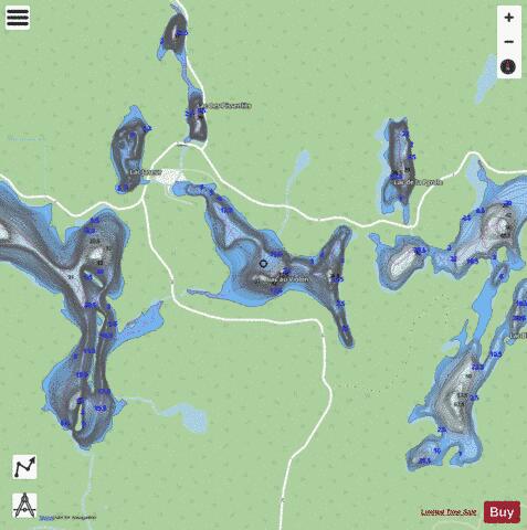 Violon, Lac au depth contour Map - i-Boating App - Streets