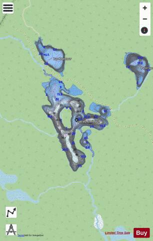 Caribou, Lac du depth contour Map - i-Boating App - Streets