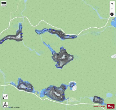 Green, Lac depth contour Map - i-Boating App - Streets
