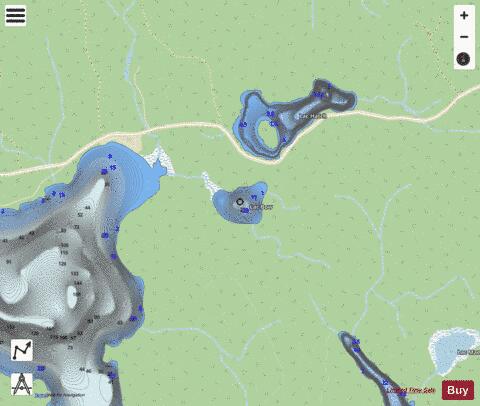 Lac Bow depth contour Map - i-Boating App - Streets