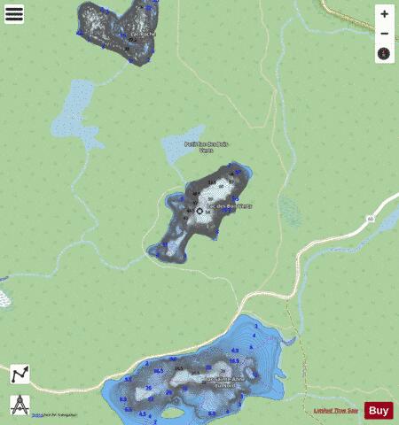 Bois Verts, Lac des depth contour Map - i-Boating App - Streets
