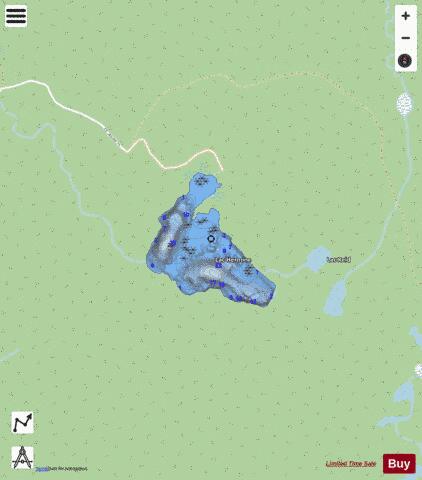 Lac Hermine depth contour Map - i-Boating App - Streets