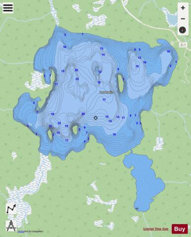 Lac Rodin depth contour Map - i-Boating App - Streets
