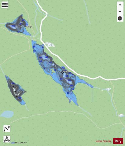 Ministuk, Lac depth contour Map - i-Boating App - Streets