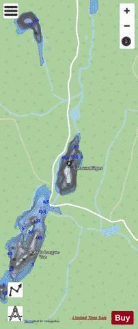 Pieges, Lac aux depth contour Map - i-Boating App - Streets