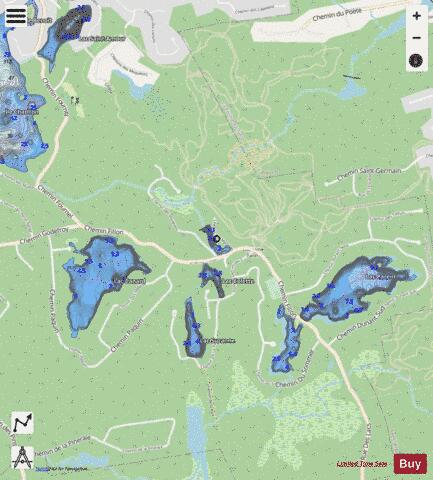 Pelletier, Lac depth contour Map - i-Boating App - Streets