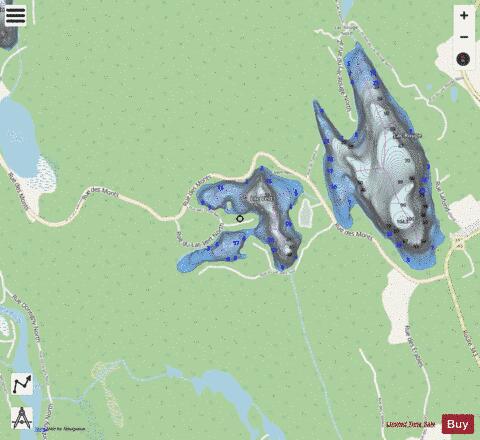 Vert Lac depth contour Map - i-Boating App - Streets