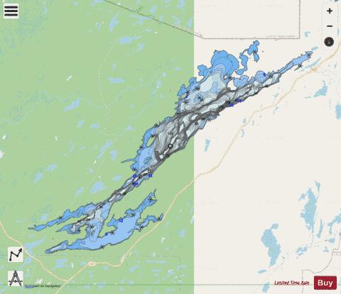 Waconichi Lac depth contour Map - i-Boating App - Streets