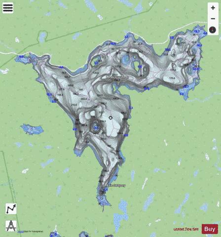 Wayagamac Lac depth contour Map - i-Boating App - Streets
