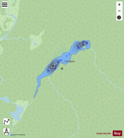 Akerson  Lac depth contour Map - i-Boating App - Streets