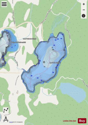 Barbue, Lac a la depth contour Map - i-Boating App - Streets