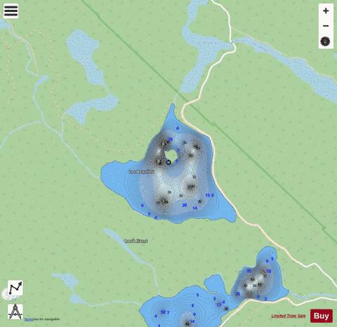 Lac Beaulieu depth contour Map - i-Boating App - Streets