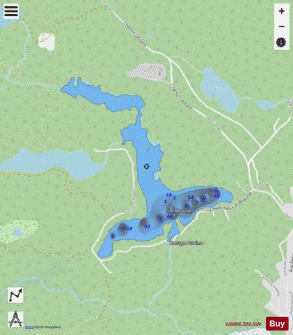 Lac Lepine depth contour Map - i-Boating App - Streets