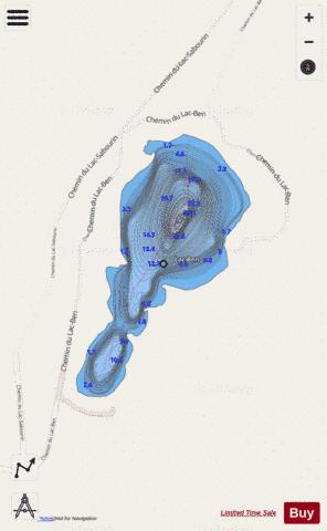 Ben, Lac depth contour Map - i-Boating App - Streets