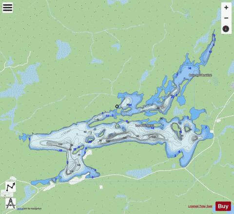 Lac Bourbeau depth contour Map - i-Boating App - Streets