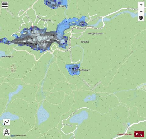 Charbonneau  Lac depth contour Map - i-Boating App - Streets