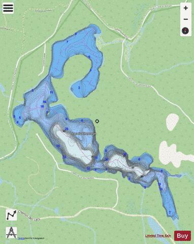 Chevreuil, Lac du depth contour Map - i-Boating App - Streets