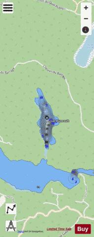Huneault  Lac depth contour Map - i-Boating App - Streets