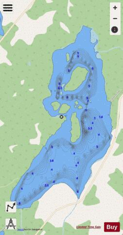 Iles  Lac Des depth contour Map - i-Boating App - Streets