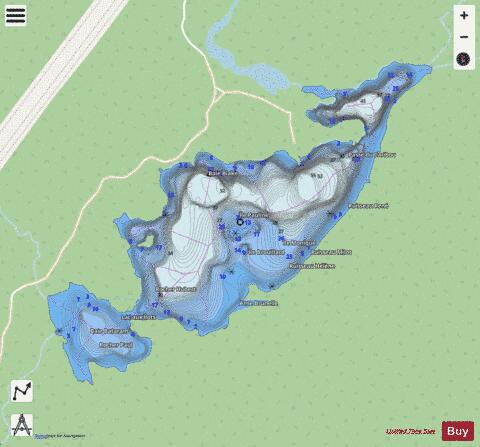 Ilots, Lac aux depth contour Map - i-Boating App - Streets