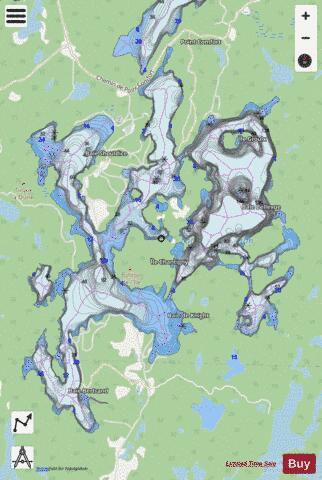 Lac Pemichangan depth contour Map - i-Boating App - Streets