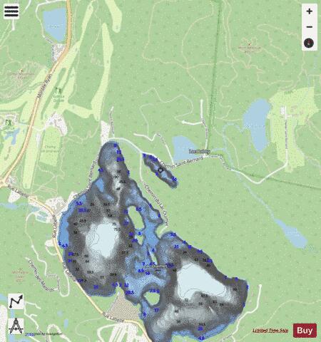 Lily  Lac depth contour Map - i-Boating App - Streets