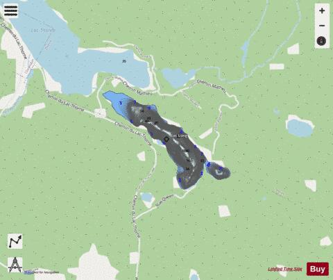 Long  Lac/Petit Lac Thorne depth contour Map - i-Boating App - Streets