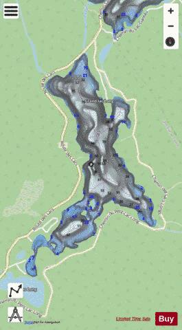 Long, Grand lac depth contour Map - i-Boating App - Streets