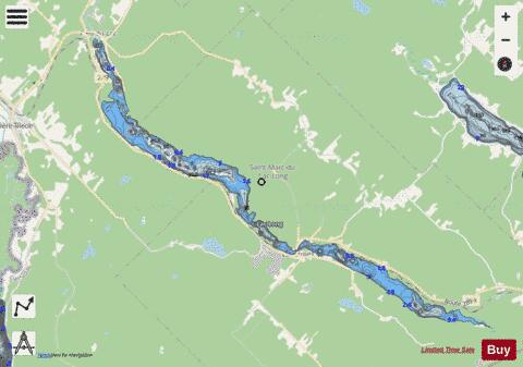Long, Lac depth contour Map - i-Boating App - Streets