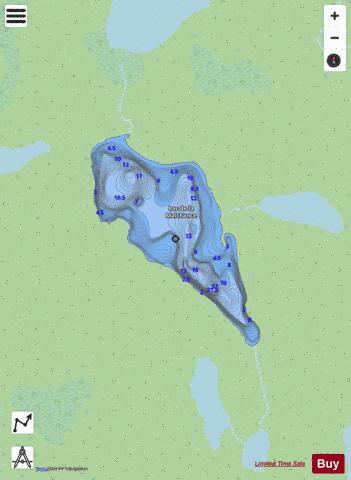 Lac# A9887 depth contour Map - i-Boating App - Streets