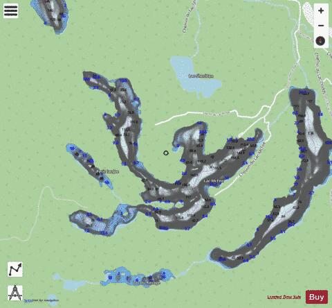 McFee, Lac depth contour Map - i-Boating App - Streets