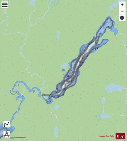 Lac#  B2989 depth contour Map - i-Boating App - Streets