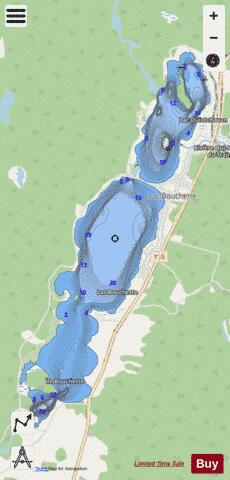 Ouiatchouane  Lac depth contour Map - i-Boating App - Streets