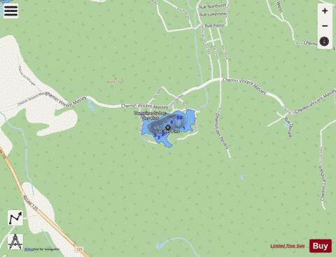 Pins  Lac Des depth contour Map - i-Boating App - Streets